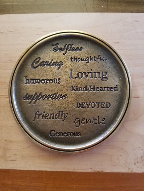 Brian Hoffman's funeral home magnet with characteristics he embodied