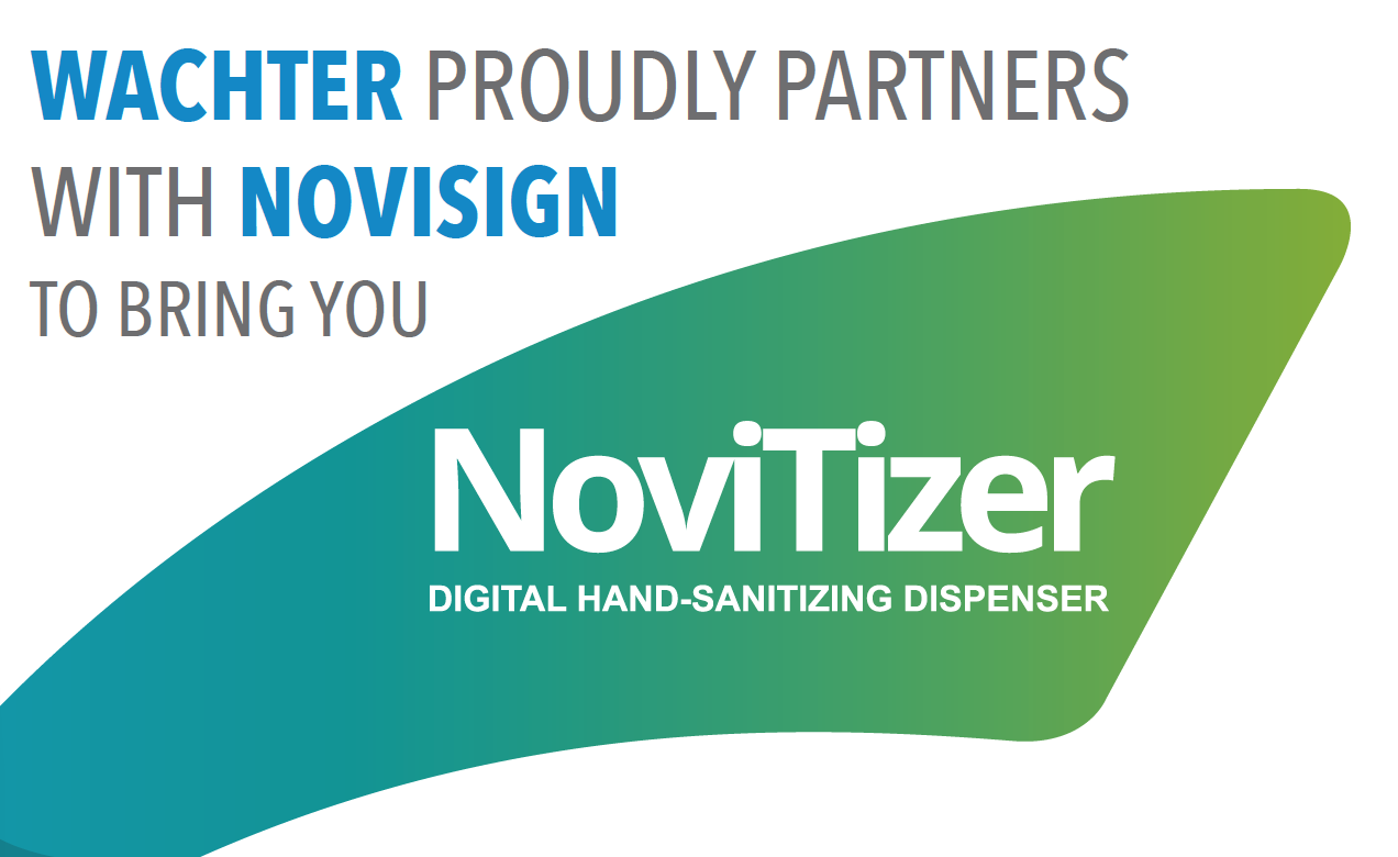 NoviTizer - Touchless Hand Sanitizer Kiosk with Digital Signage | Wachter, Inc.